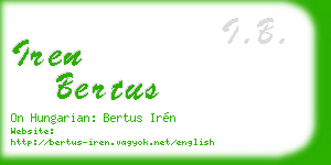 iren bertus business card